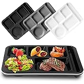 DYB DONGYONGBAO 14 Inch (3PCS) Large Divided Plates for Adults Kids, Unbreakable Wheat Straw Kids Plates With Dividers,Reusable Compartment Plates,Dishwasher & Microwave Safe