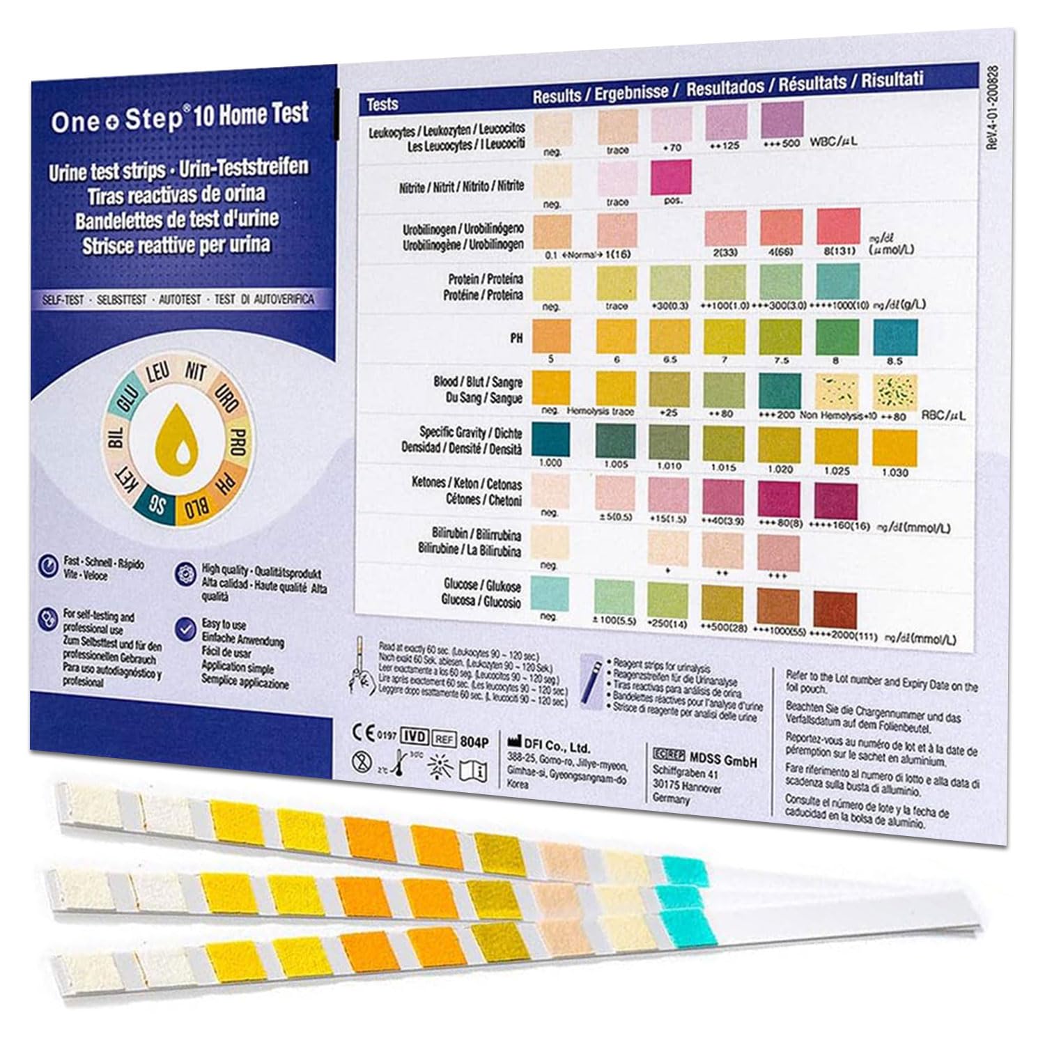 25 x Urinalysis Multisticks Strips -10 Parameter Professional/GP Urine Tests - pH/Glucose/Ketone/Liver & Kidney Infection