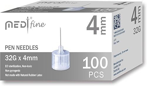 MedtFine Insulin Pen Needles (32G 4mm) 100 Pieces