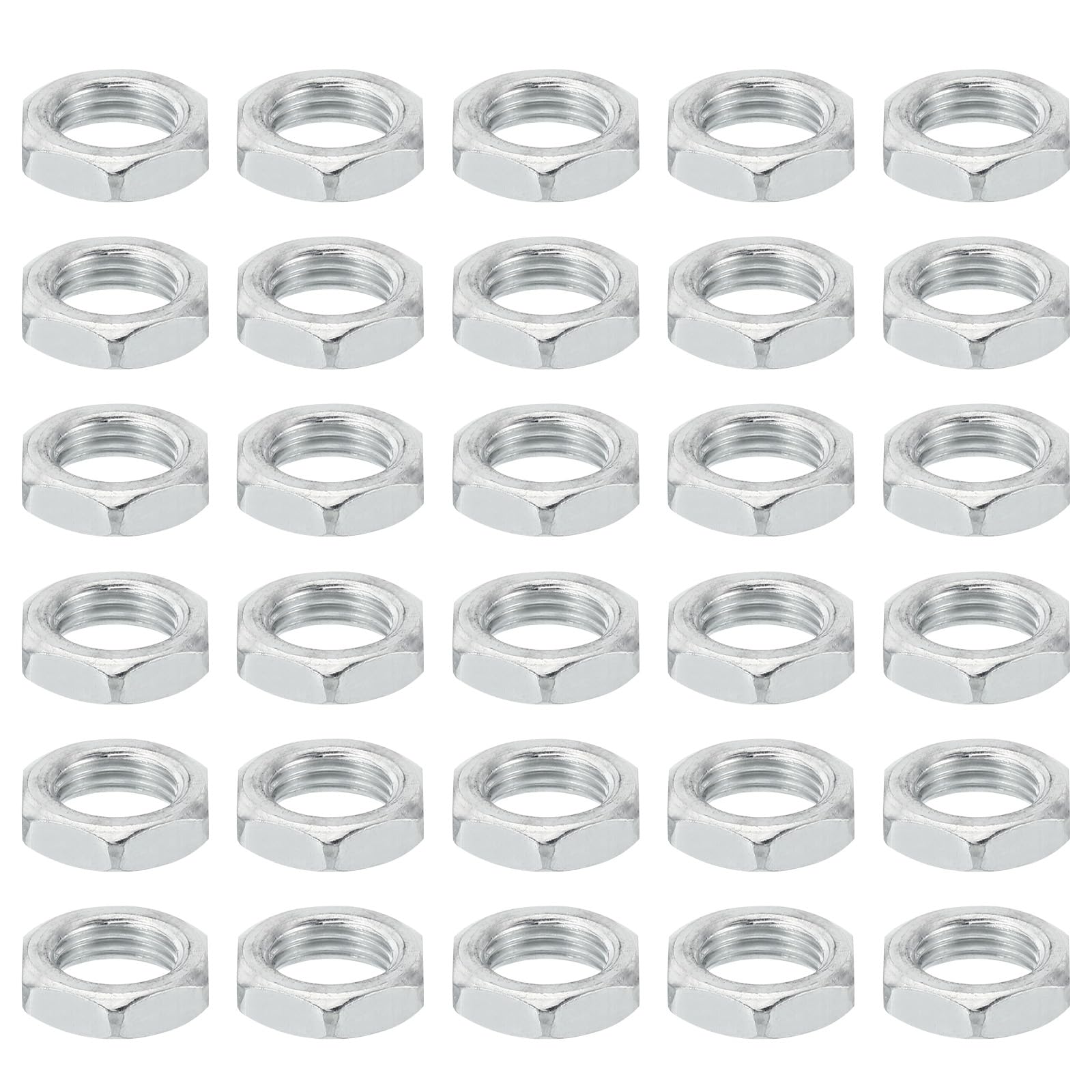 PATIKIL M12x1.25 Steel Hex Nuts, 30 Pack Metric Thread Zinc Plated Finished Hardware Nuts Screw Bolt Fasteners for Lamps Machinery Repair 5mm Height
