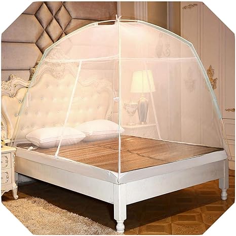 Amazon 両開きドア蚊帳モンゴルユルト蚊帳ポータブルキャンプテントシングルダブルベッドキャノピー家のためのアンチ蚊帳 Commonwhite 1 35m 0x135x140cm Balderdash01 蚊帳 通販
