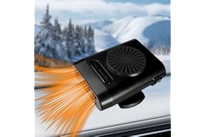 XXIMUIM Car Heater 12V 200W Fast Heating Defrost Defogger Automobile Windscreen Fan 2 in 1 Heating and Cooling Fan in Cigarette Lighter (Black Black)