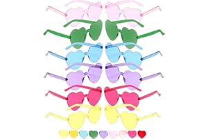 KICOFIT Sunglasses Women Girls Halloween 80s Neon Accessories Party Favor Heart Shape Candy Lover Outfit (12 Pack-mutli color)
