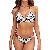 SHESHOW Bikini Sets for Women Cowgirl Style Two Piece Swimsuits Back Lace Up Mid Rise Sexy Bathing Suit Size XS-XL