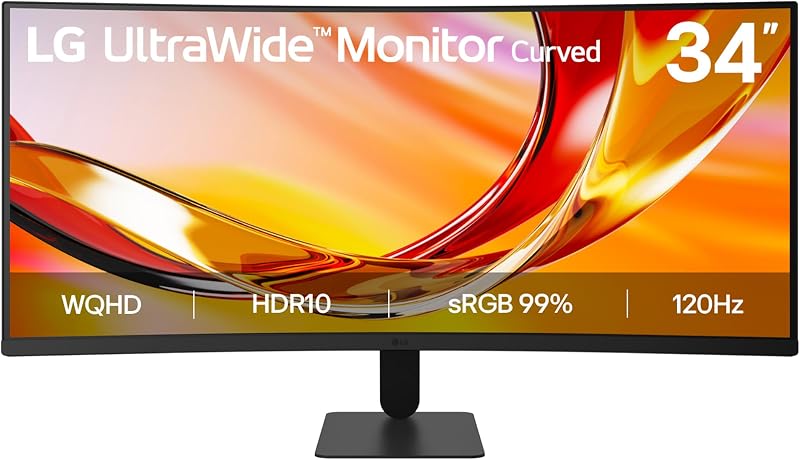UltraWide 34U601B Monitor 34" WQHD 120Hz Curvo per lavoro e multitasking