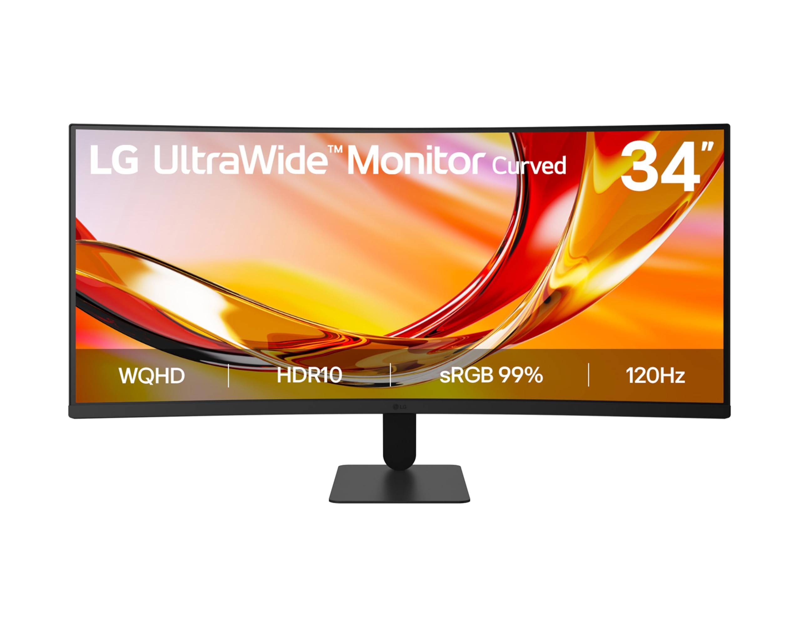 LG 34U601B Monitor UltraWide Curvo 34" WQHD (3440x1440), 120Hz, HDR10, sRGB 99%, FreeSync, HDMI 2.0, DisplayPort 1.4, Design Borderless 21:9, Nero