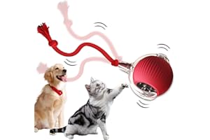 mtlsttbd 2025 New Interactive Cat Toys Balls, Motion Activate Fast Rolling on Carpet Toys, Interactive Dog Smart Ball Toy, Interactive Cat Ball Toy, Interactive Self Moving Balls Toys (Red)