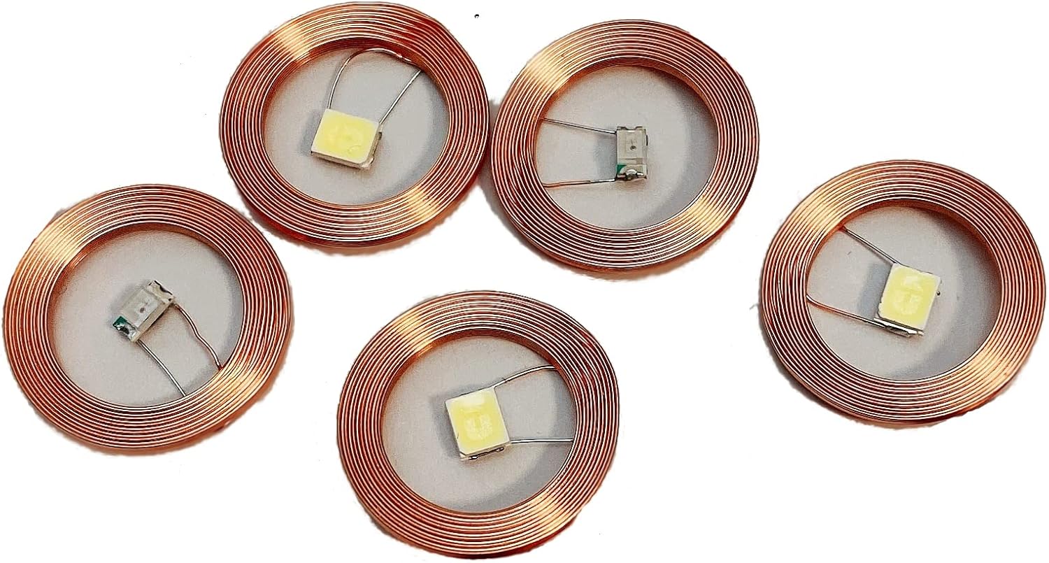 Oil Lamps & Accessories - Taidacent 5 Pcs Induction Wireless LEDs and Coil High-Power Wireless Induction Lamp Bead Wiring-Free LED Lamp for Micro Modeling Decoration Gundam Model (1W, Green)