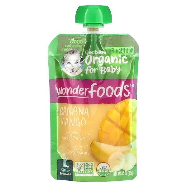 GERBER ORGANIC BABY FOOD POUCHES, 2ND FOODS FOR...