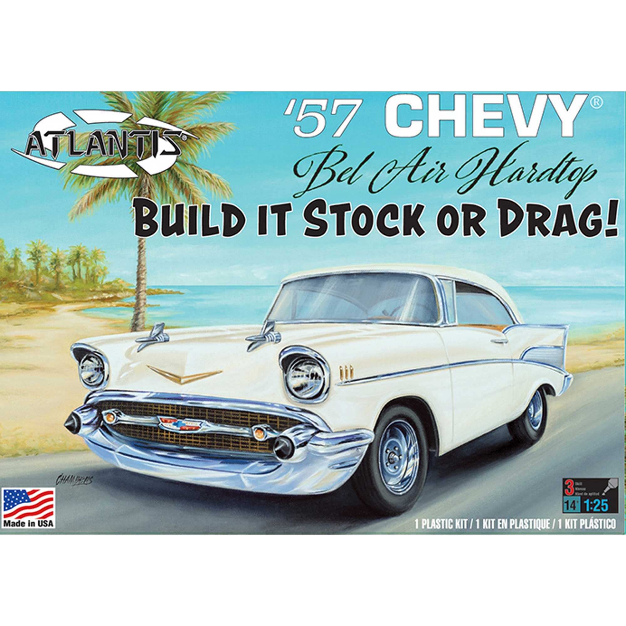 Photo 1 of Atlantis Plastic Model Kit - 1957 Chevy Bel Air Stock/Drag