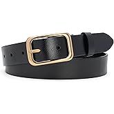 Alphyly Neries Genuine Leather Belt for Women, Women’s Fashion Belt for Jeans Dresses - 1.3” Wide with Gold Buckle