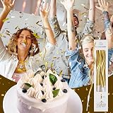 SUHAI 24 Pcs Gold Spiral Birthday Candles 6in with Holders Party Decor view 7
