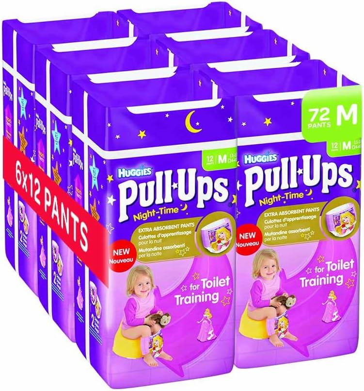 Huggies Pull Ups Night Time Potty Training Pants for Girls Medium, 72