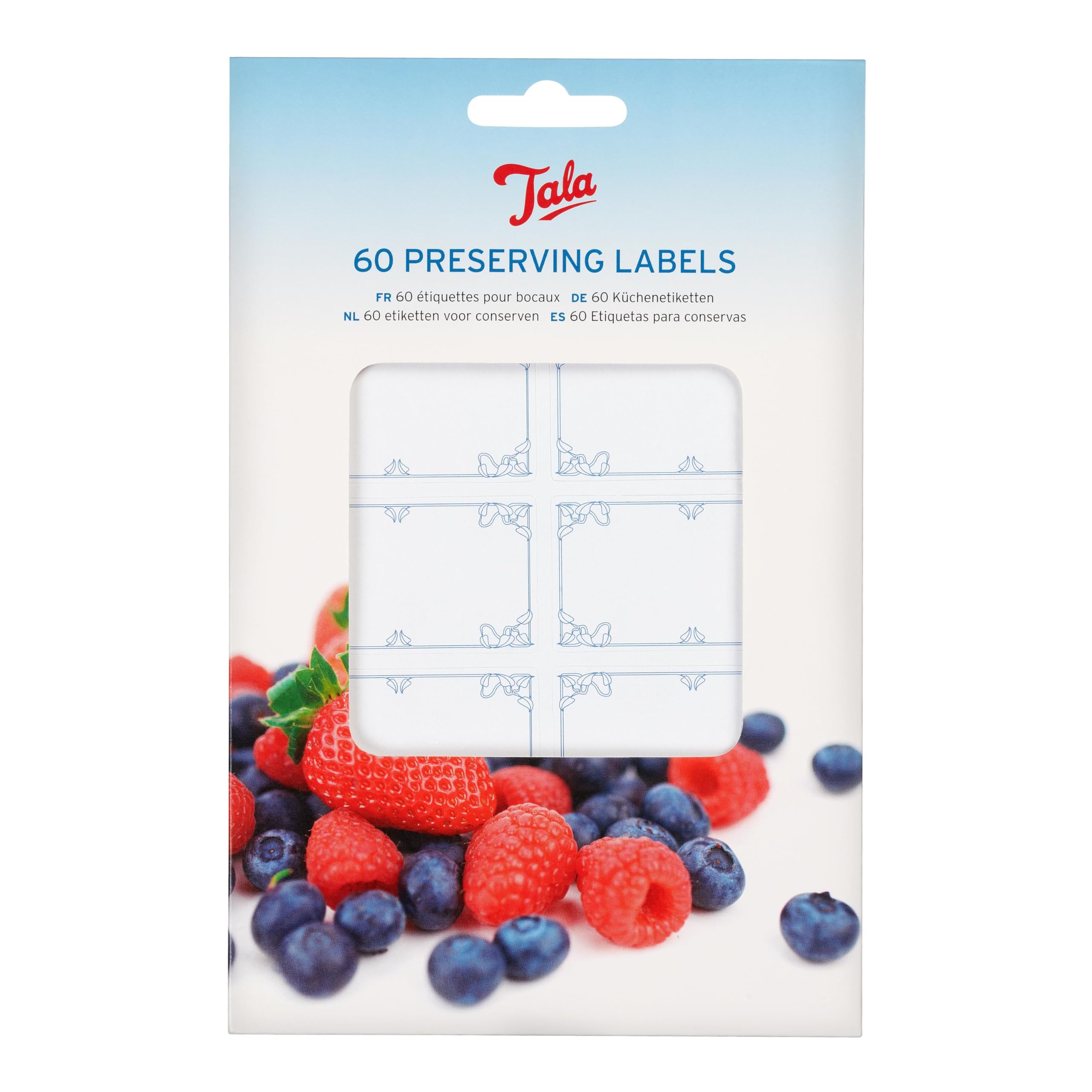 Tala Preserving Labels, Set of 60 Labels Perfect for Labeling Jam Jars with Your Freshly Made Preserve, Traditional Diesgn with Space for the hadnwritten Personal Touch