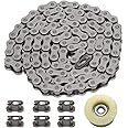 FVRITO 415H Chain 110L Link Heavy Duty and Master Link Chain Tensioner Guide Idler Pulley Roller for 2 Stroke 49cc 60cc 66cc 80cc Engines Motorized Bicycle Motor Bikes High Power Racing Parts