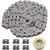 FVRITO 415 Chain 110L Links Compatible with 2 Stroke 49cc 60cc 66cc 80cc Engine Dirt Bike Motorized Bikes, Heavy Duty Chains Kit for Bicycle Motor Motorcycle with Master Link Chain Tensioner Parts