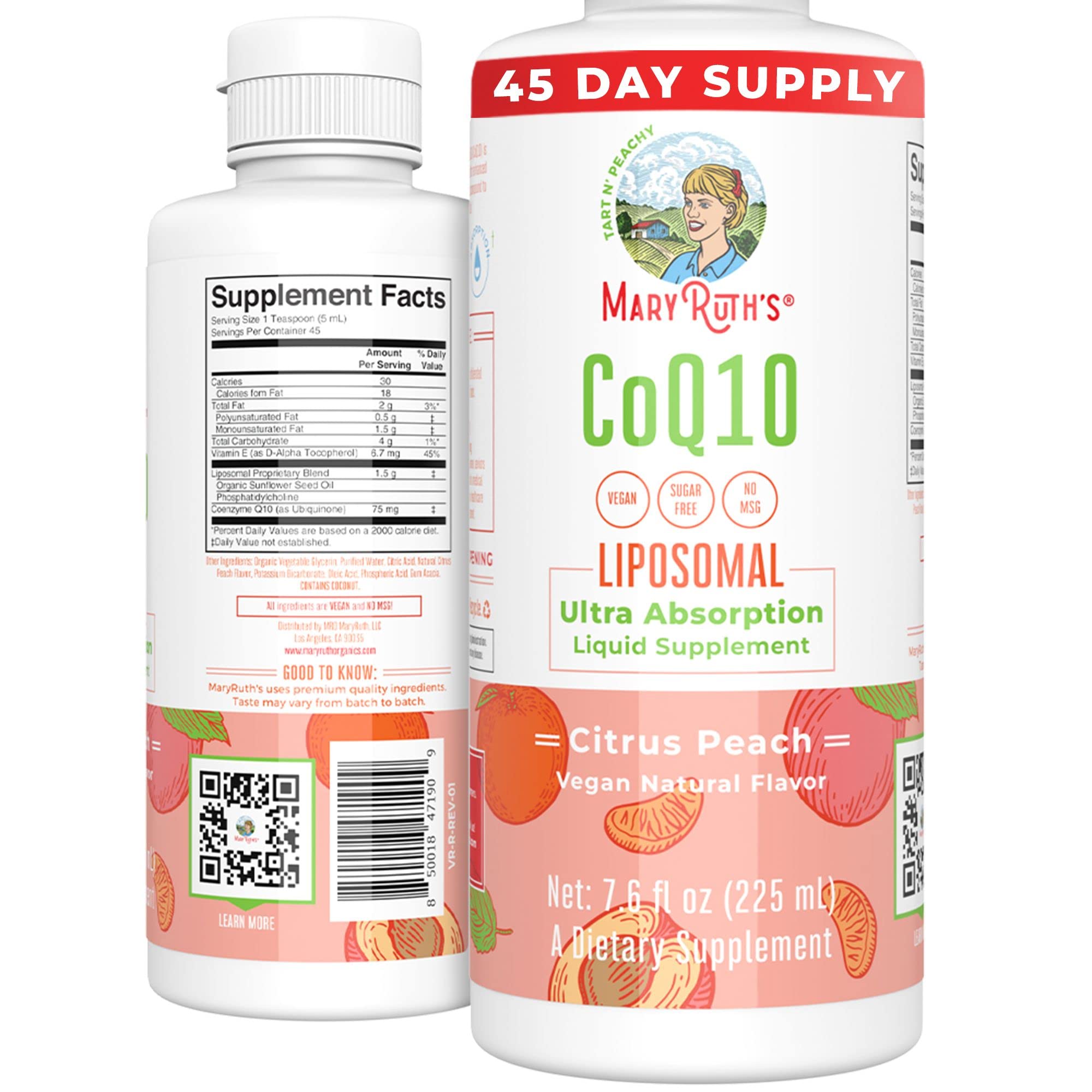 MaryRuth's Strawberry Liquid Multivitamin for Adults & Kids and Coenzyme Q10, CoQ10 Liquid Supplement, Antioxidant, 2-Pack Bundle for Immune Support, Energy Production, Heart Health, Sugar-Free, Vegan
