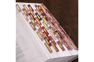 Thinkor Laminated & Repostion Bible Tabs, Gold Foil Large Print Christian Gift for Women and Men, Easy to Read and Apply Bible Journaling Tabs (Gold Earth Tone)