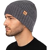 TOP-EX PolarWool™ Merino Wool Beanie for Men Women – Fleece Lined Warm Knit Cuffed Hat, Soft Stocking Cap for Cold Weather
