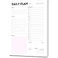 Daily Planner Notepad - A5 Calendar, Scheduler, Organizer with Priority, To Do List, Appointments, Notes, Meals and Water Intake Tracker, 50 Undated Tear-Off Sheets Planning Pad, 5.8"x8.25"