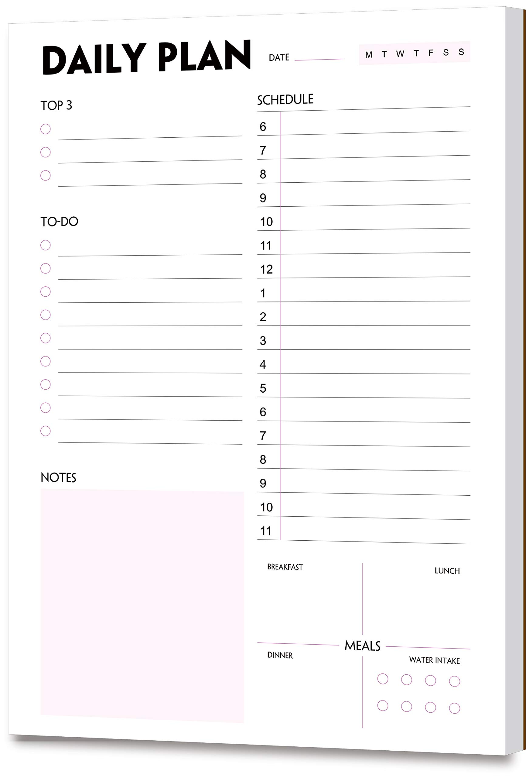 Nokingo Daily Planner Pad - A5 Calendar, Scheduler, Organizer with Priority, To Do List, Appointments, Notes, Meals and Water Intake Tracker, 50 Undated Tear-Off Sheets, 14.8x21.5cm