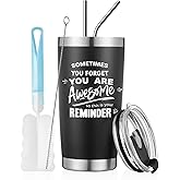 COMOOO Sometimes You Forget You Are Awesome, So This Is Your Reminder,20oz Tumblers Gifts for Men,Women,Stainless Steel Coffee Mug with Lid and Straw, Birthday Presents for Her Him,Friends,Co-workers