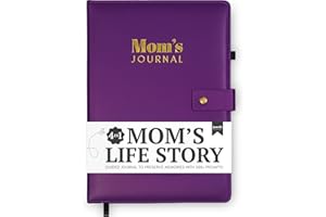 Jamsify Studios 4-in-1 Mom’s Legacy Journal (Hardcover) – 500+ Prompt Vegan Leather Activity Book with Activities, Stories, a