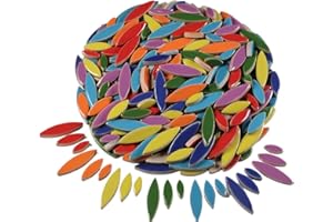 VERZ TILE VerzTile Mosaic Tiles for Crafts - Petal Shaped Ceramic Tile Craft Hobbies & Art Projects 39 Color Options Endless Creativity DIY Design (Multi Color Mix (7))