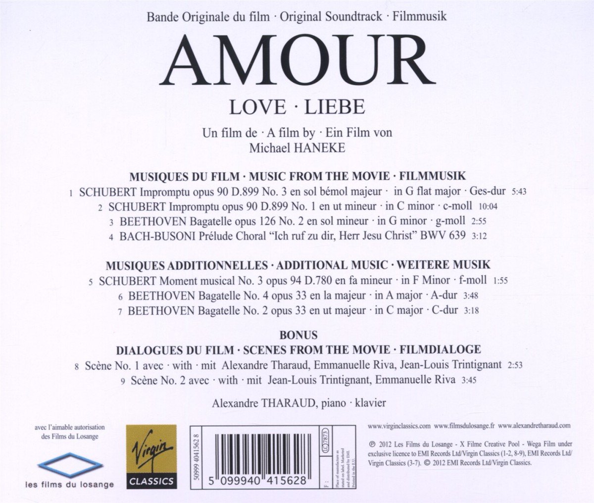 Liebe Amour Musik Zum Film Tharaud Alexandre Tharaud Alexandre Schubert Beethoven Bach Busoni Schubert Beethoven Bach Busoni Amazon De Musik