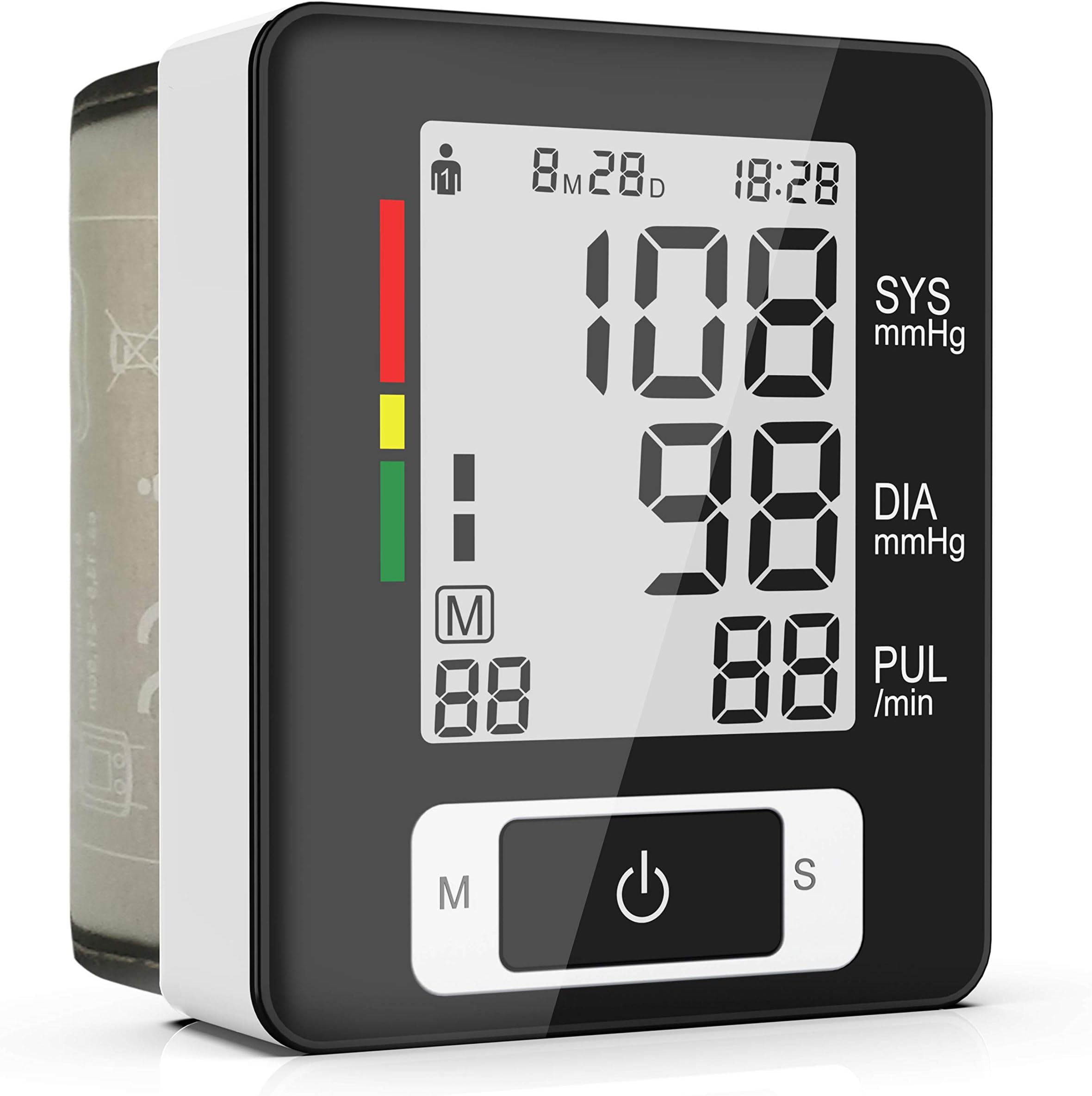 BESTHINGUS Digital Wrist Blood Pressure Monitor, 90 Readings Memory Function, 2-User, LCD Large Screen, Accurate Fast Reading, Adjustable Cuff for Health Monitoring
