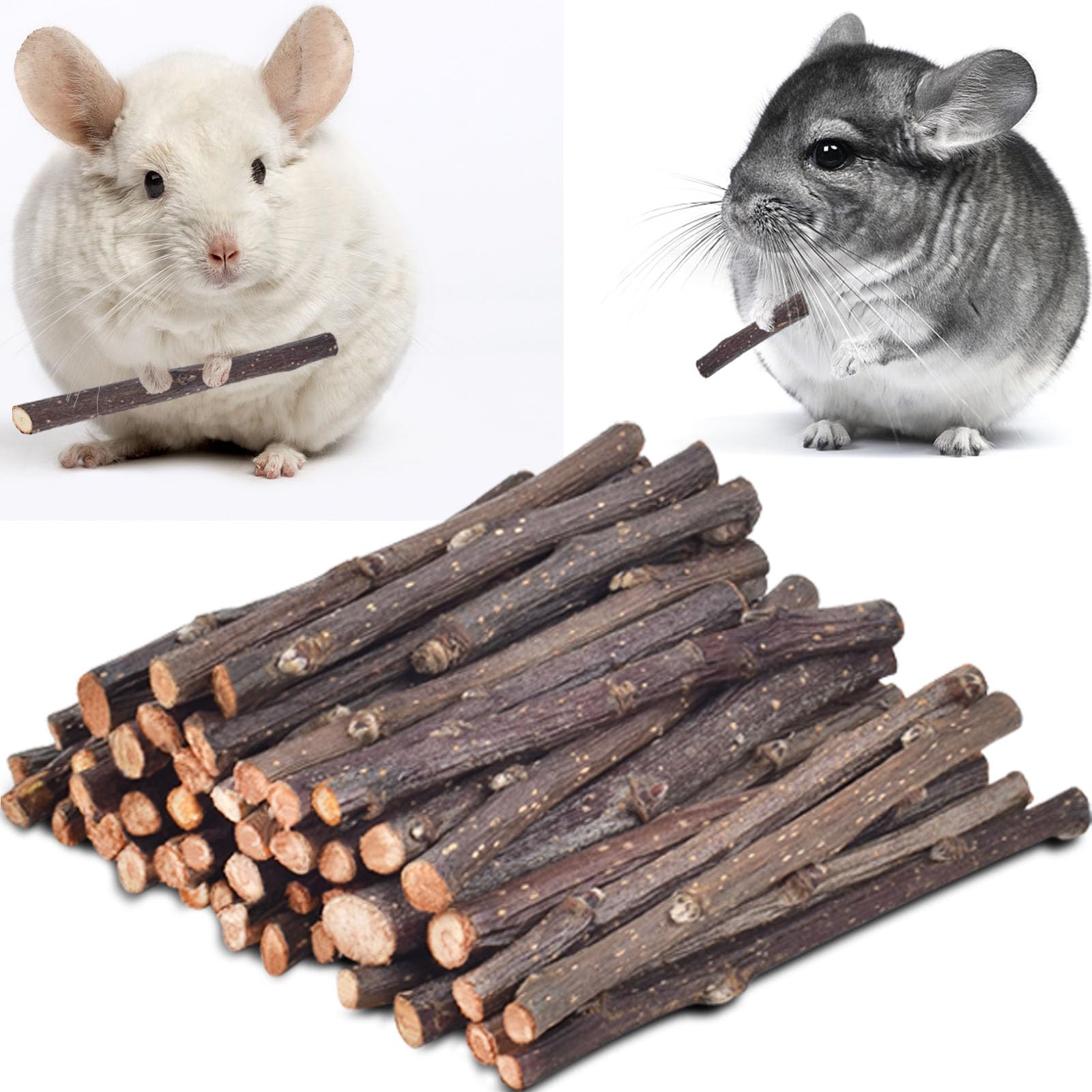 Apple Sticks,ERKOON Rabbit Treat Small Animals Molar Hamster Chew Toys Natural Wood Toys for Chinchilla Guinea Pigs Cavia Cobaya Parrot Hamster Apple Chew Sticks Toys Treats（300g）