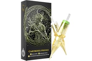 BIOMASER Tattoo Needles 1RL Tattoo Cartridge Needles Single Needle Tattoo Cartridges for Tattooing 20 Count Round Liner with Membrane for Rotary Tattoo Gun Pen Machine Tattoo Supplies（1201RL)