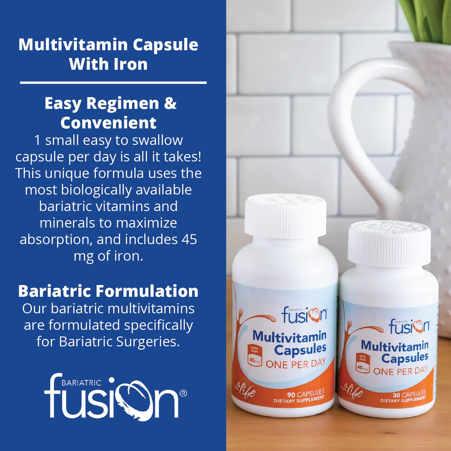 Bariatric Fusion One Per Day Bariatric Multivitamin with Iron Easy to