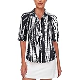 Misyula Womens Golf Shirt Quick Dry Half Sleeve Quarter Zip Polo Workout Tops Tennis Shirts M-3XL