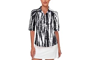 MISYULA STYLE Misyula Womens Golf Shirt Quick Dry Half Sleeve Quarter Zip Polo Workout Tops Tennis Shirts M-3XL