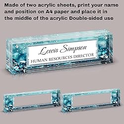 HETOOSHI Name Plate for Desk, Desk Double Sided