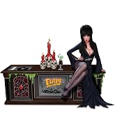 The Bradford Exchange Elvira, Mistress of The Dark Light‑Up Talking Sculpture with Glow‑in‑The‑Dark Accents Pop Culture Collectible Decor