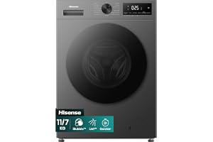 Lava e Seca Hisense 11Kg WD1I1141BT1 Compacta Fit e Função Steam Inverter Titânio