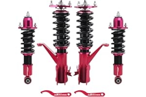 maXpeedingrods Coilovers for Honda Civic Coupe/Sedan 2001-2005 DX/EX/GX/HX/LX/Si, Height Adjustable Coilovers Suspension Kit, Preset Damping Shock Absorber Struts, Lowering Kit Red