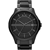 A|X Armani Exchange Men's Watch with Three-Hand Analog Display and Date Window, Watch for Men with Stainless Steel or Leather Band