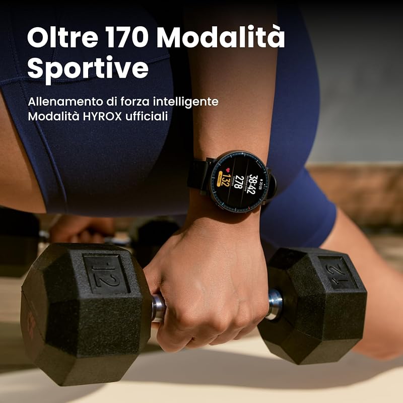 Active Max 48mm Smartwatch 1,5'' AMOLED, 25 Giorni Autonomia, Mappe Offline, NFC, GPS, 4GB di Memoria, 170+ Sportive, 5 ATM, Monitoraggio Fitness, Sonno & Battito per Android/iPhone
