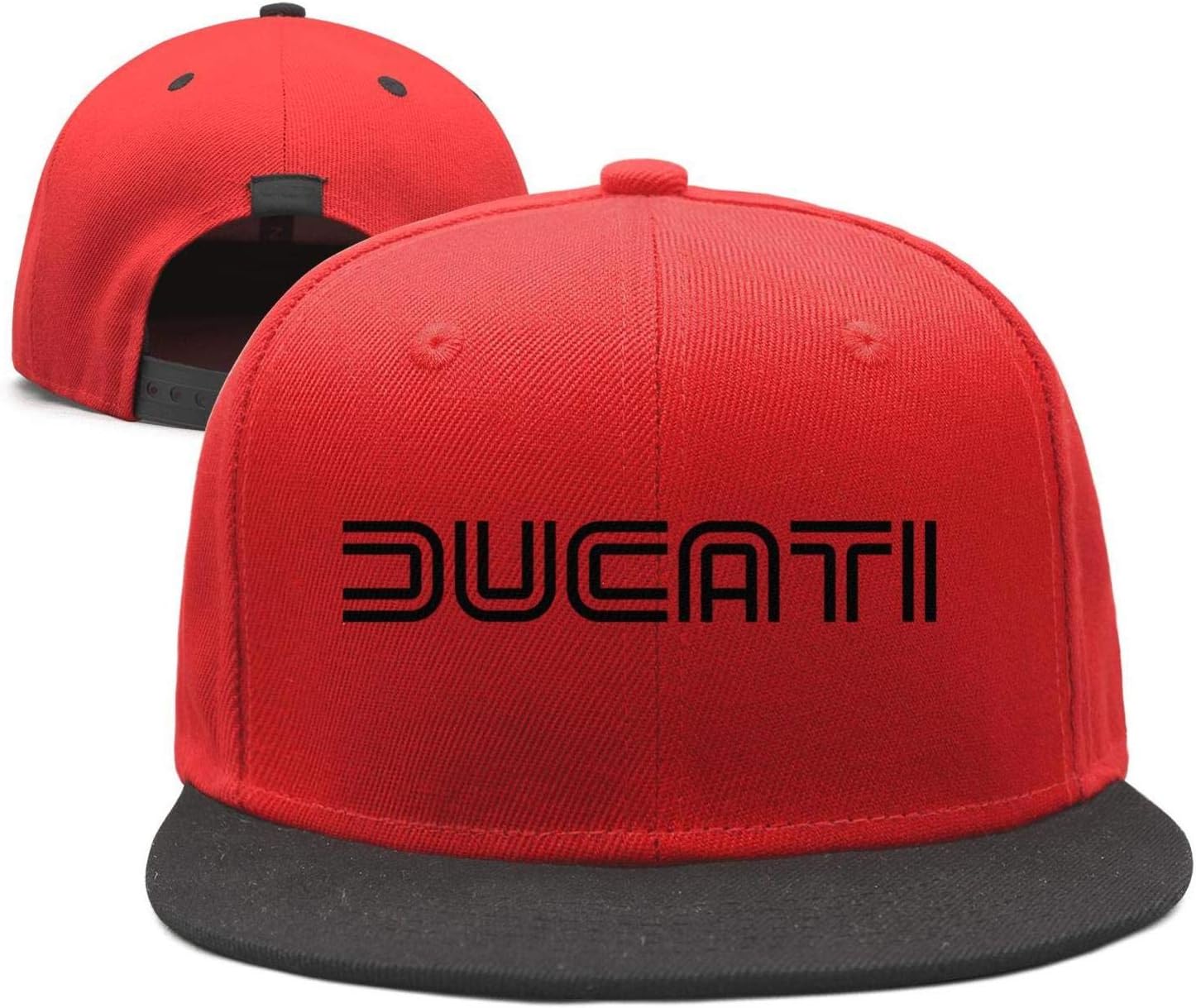 Adjustable Ducati-Moto-Logo- Printing Soft Flat Brim Snapback Cap for Men
