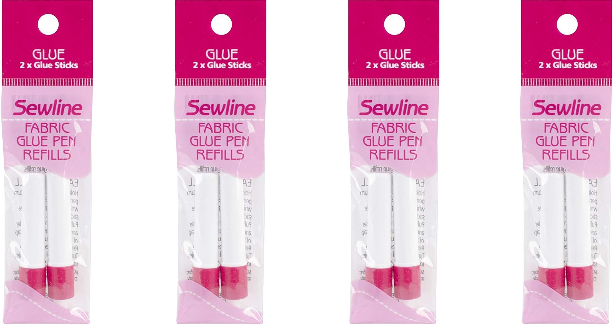 Sewline Water-Soluble Fabric (2 Pack), Blue Glue Pen Refill, (Fоur Paсk)