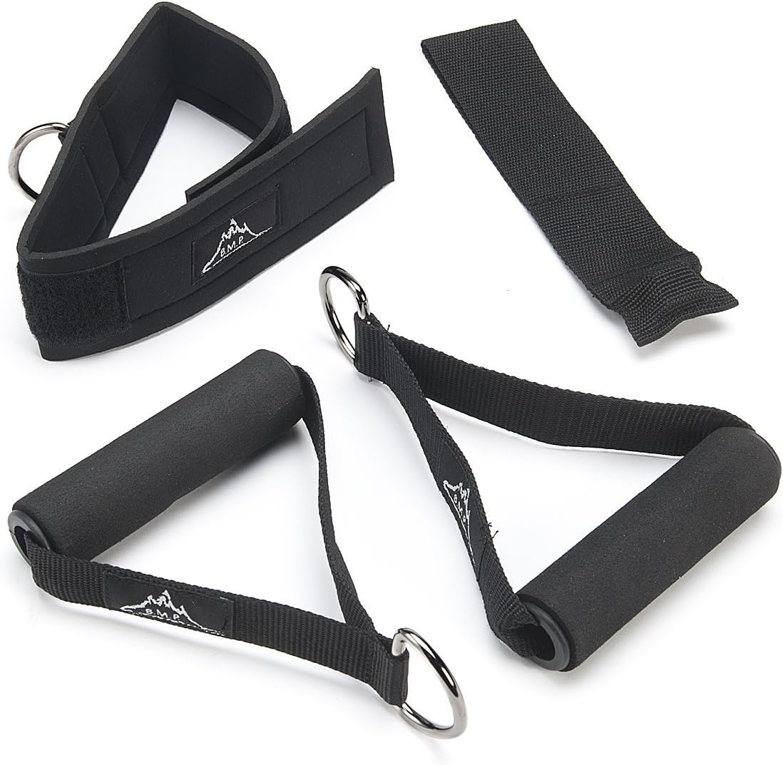 Black Mountain Products Resistance Band Set with Door Anchor, Ankle Strap, Exercise Chart, and Carrying Case : Sports & Outdoors