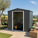 Duramax ECO 6 x 6 Metal Garden Storage Shed Anthracite view 3