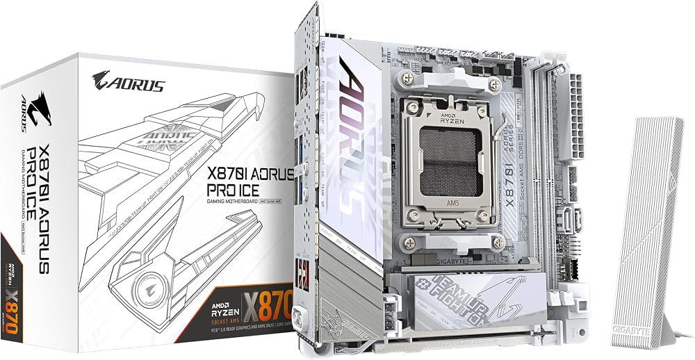 Gigabyte X870I AORUS PRO ICE Motherboard AMD Ryzen 9000 Series 8+2+1 VRM