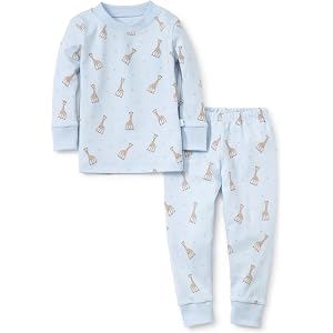 kissy kissy Baby Boys and Girls 100% Pima Cotton Sophie La Girafe Print Pajama Set, 12 Months to 2 Years