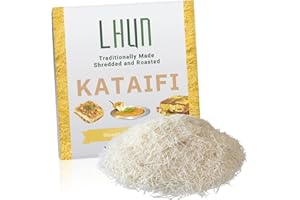 LHUN Dried & Chopped Kataifi | Shredded Fillo Dough | Authentic Turkish Pastry for Knafeh, Kanafeh, and Kunafa | Premium Kadayif for Desserts, Gourmet Dishes, and Viral Dubai Chocolate Bar (8.82 Ounce) (Dried)