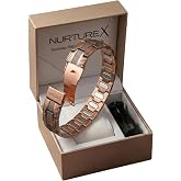 NurtureX Adjustable Pure Magnetic Bracelet for Men &amp; Women - 10x Strength | Neodymium Magnet Therapy, Secure Clasp, Resizing Link Tool with Spare Pins, Cooper Jewelry, Velvet Gift Box for Anniversary