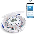 Live Fine Smart WiFi Automatic Pill Dispenser Clear Lid | 28-Day Medication Organizer Up to 9 Doses Per Day for Care Monitoring with Lock Key, Light/Sound Alarms for Prescriptions & Vitamins
